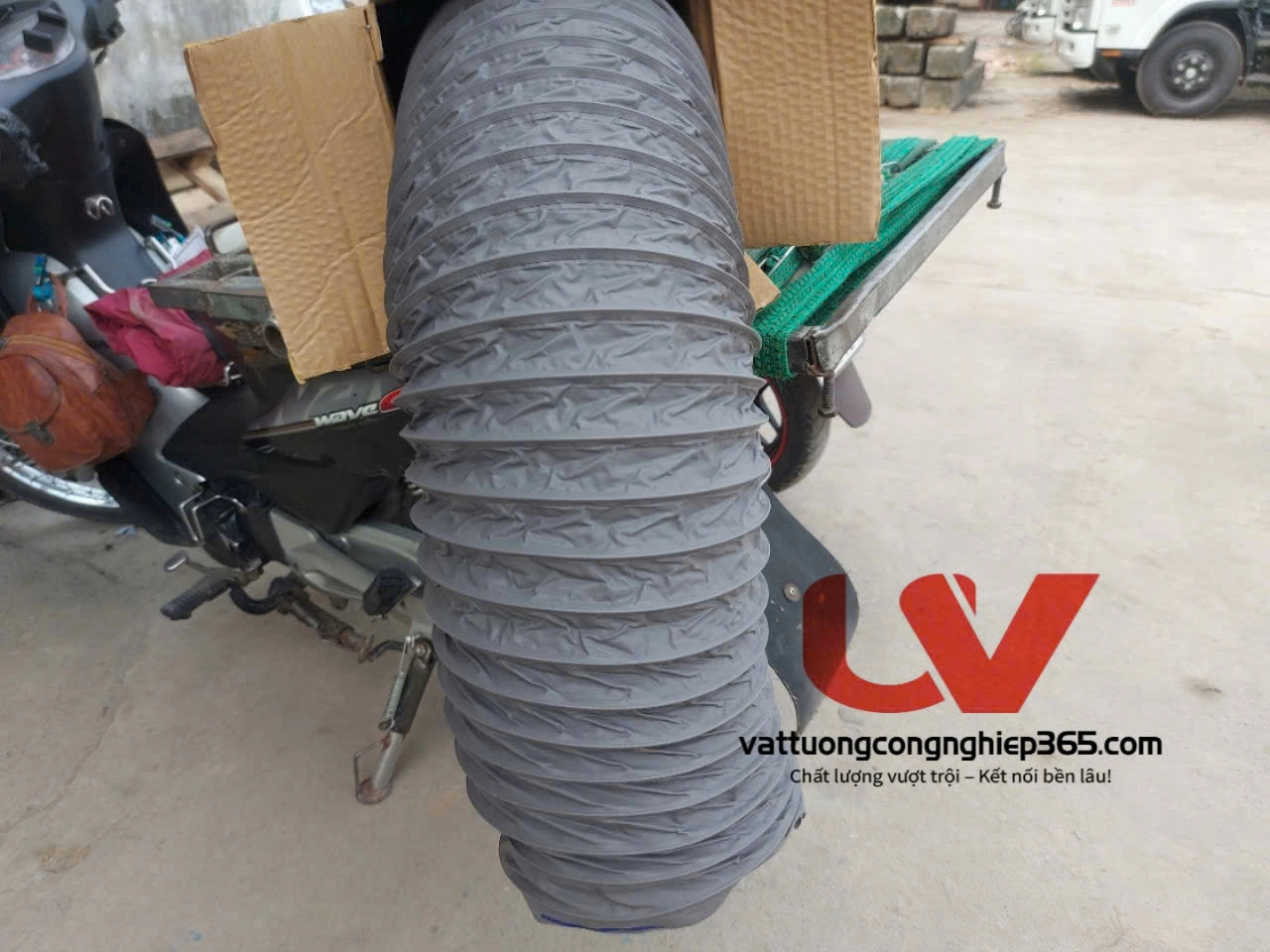 Cung cấp ống gió mềm vải D150 dùng hút bụi vải, thông gió, hút mùi, hút khí nóng