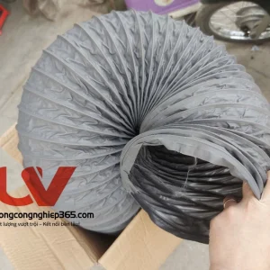 Phân phối ống gió mềm vải D150 lắp quạt thông gió, dẫn khí nóng