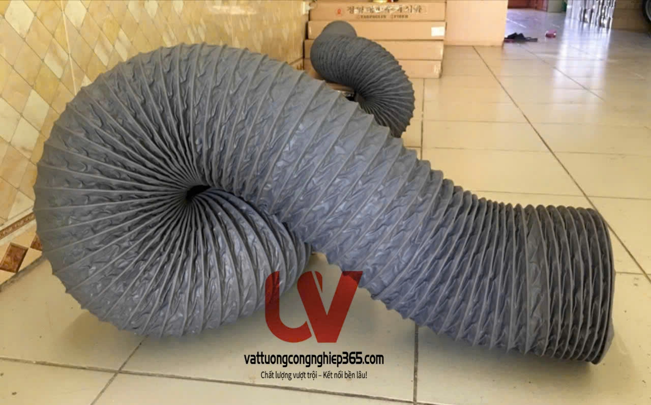 Cung cấp ống gió mềm vải simili lắp quạt thông gió hút mùi