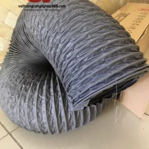 Phân phối ống gió vải lõi thép D400 lắp quat hút công nghiệp