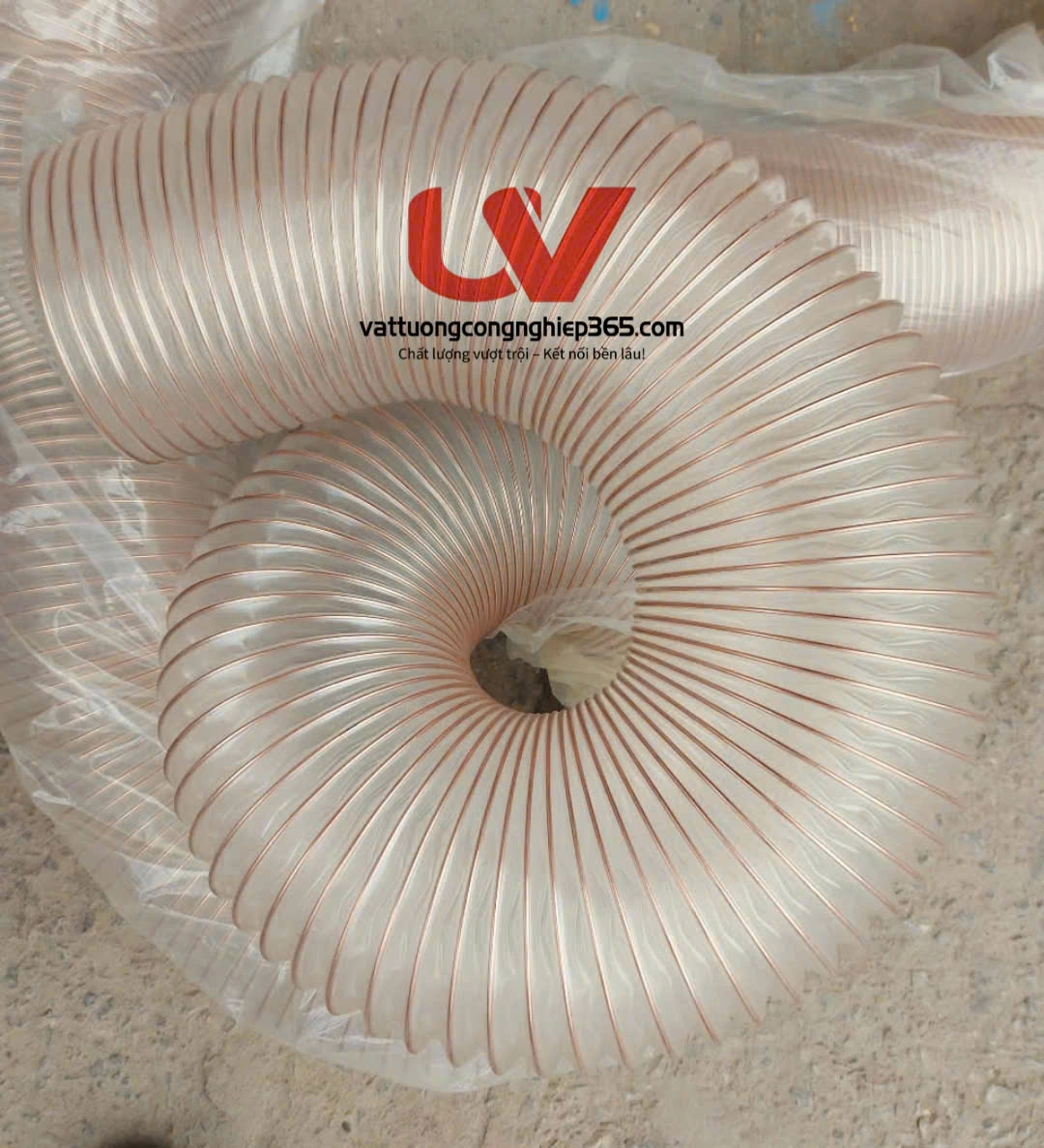 Ống hút bụi gân đồng phi 220 dùng hút bụi xi măng, bụi giấy, bụi sợi