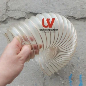 Ống nhựa PU lõi đồng phi 76 chuyên dùng hút bụi máy cnc, gỗ, cắt. Sản xuất từ pu và lõi thép mạ đồng nên dai dẻo uốn linh hoạt và chịu nhiệt tốt.