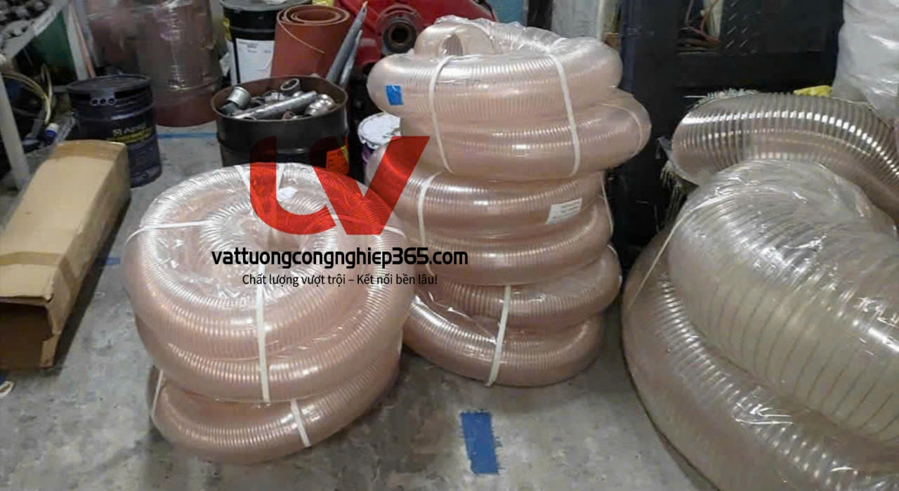 Ống nhựa lõi thép mạ đồng phi 170 hút bụi xi măng, bụi vải, bụi giấy