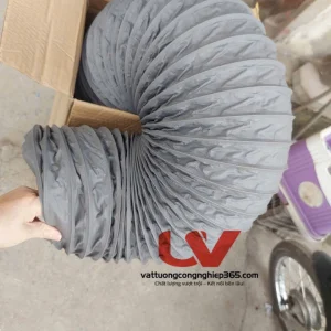 Phân phối ống gió mềm vải phi 200 dùng thông gió tầng hầm