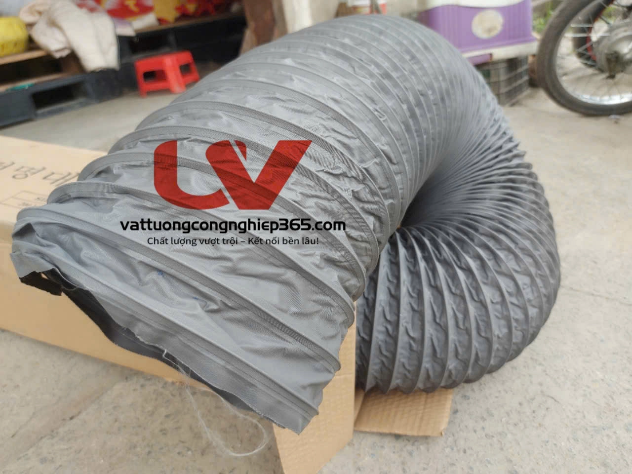 Cung cấp ống gió mềm vải D200 dùng thông gió tòa nhà, tầng hầm